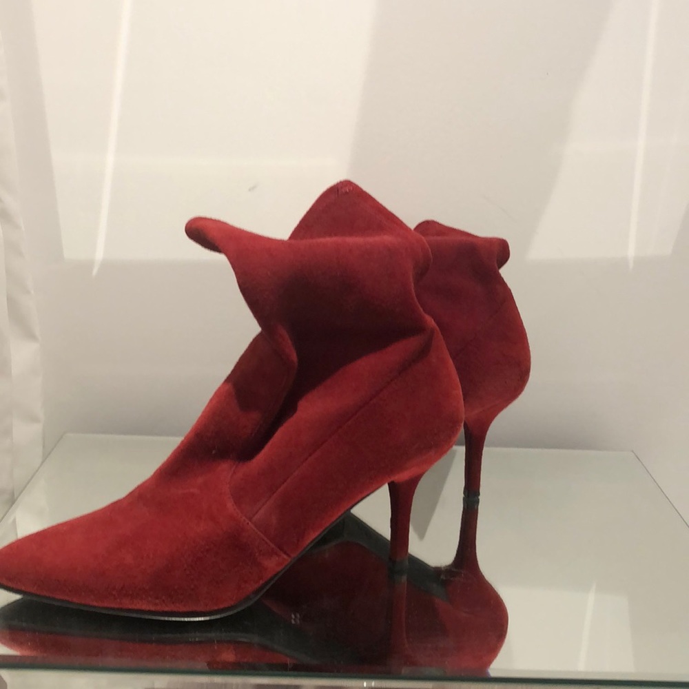 Sock boots red Stuart Weisman